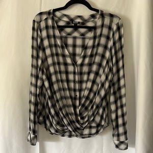 a.n.a Long Sleeve Checkered Shirt